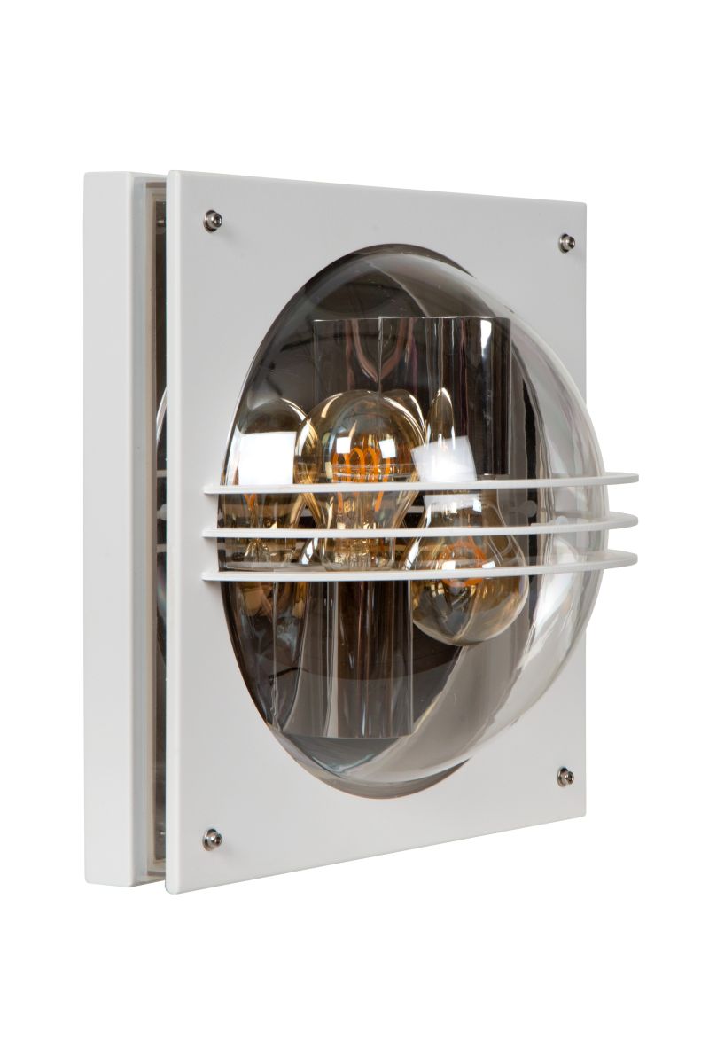 Lucide PRIVAS - Nástenné svietidlo Vonkajšie - 2xE27 - IP44 - Biele